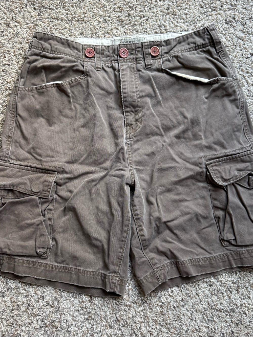 Vintage Fossil Jeans Mens 32 Cargo Shorts Brown Utility Baggy Y2K 100% Cotton